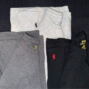 Polo Ralph Lauren T-Shirt Three Pack with Front Logos  Black, Dark & Light Gray